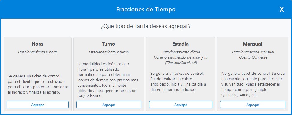 Tickets x Hora, Estadía, Turnos y Mensuales